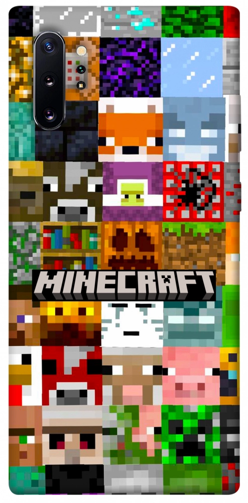 Чехол Minecraft collage для Galaxy Note 10+ (2019)