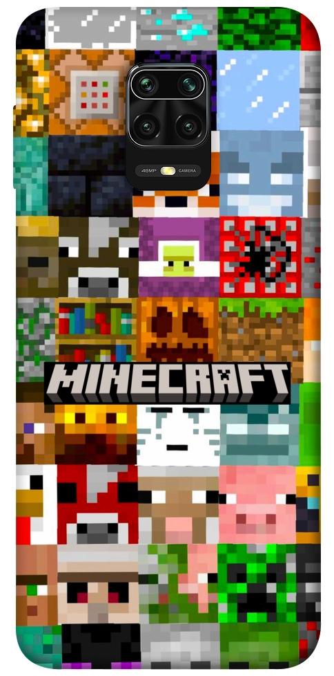Чехол Minecraft collage для Xiaomi Redmi Note 9 Pro