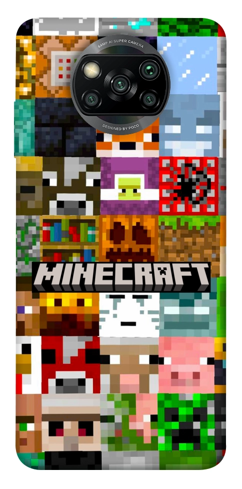 Чехол Minecraft collage для Xiaomi Poco X3 NFC