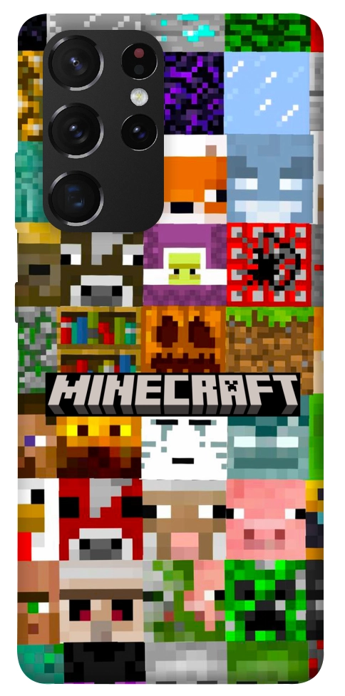 Чехол Minecraft collage для Galaxy S21 Ultra