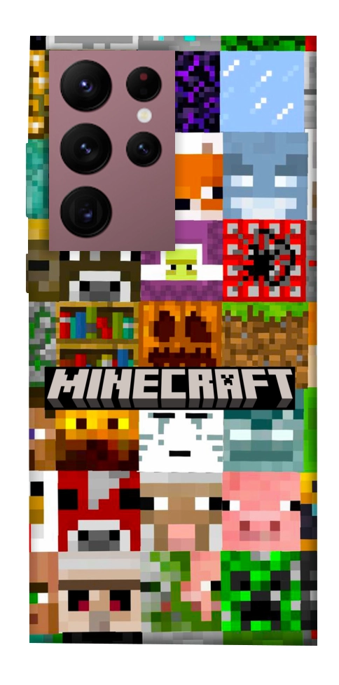 Чехол Minecraft collage для Galaxy S22 Ultra