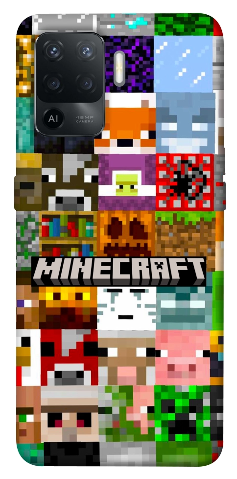 Чехол Minecraft collage для Oppo Reno 5 Lite