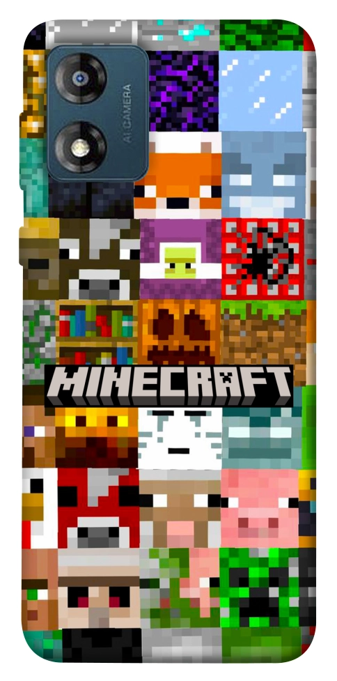Чехол Minecraft collage для Motorola Moto E13