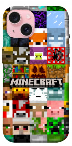 Чехол Minecraft collage для iPhone 15