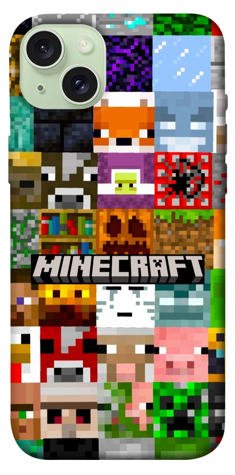 Чохол Minecraft collage для iPhone 15 Plus