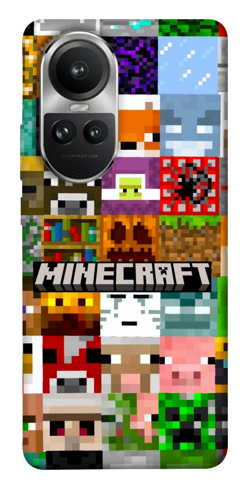 Чехол Minecraft collage для Oppo Reno 10