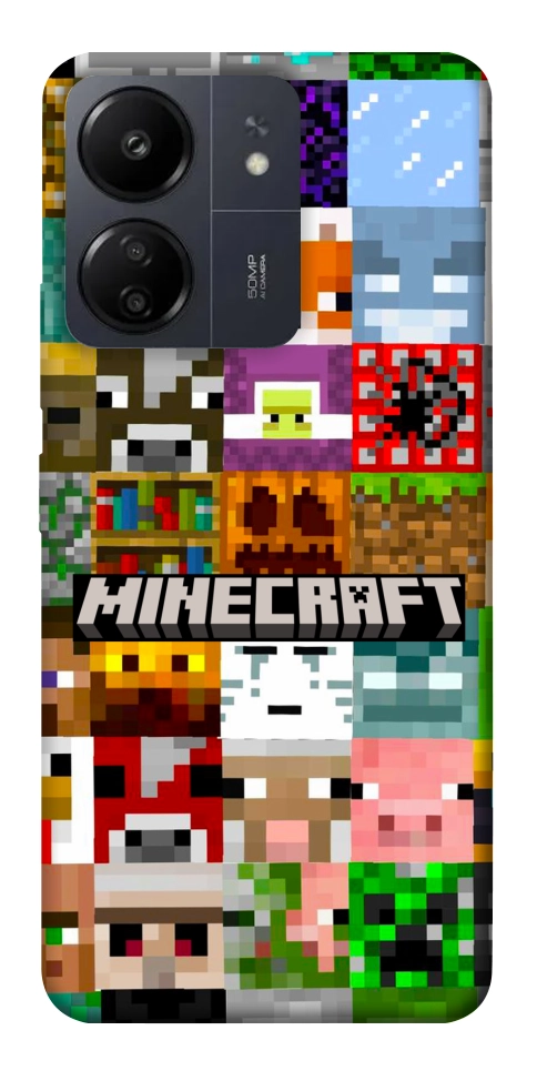 Чехол Minecraft collage для Xiaomi Poco C65
