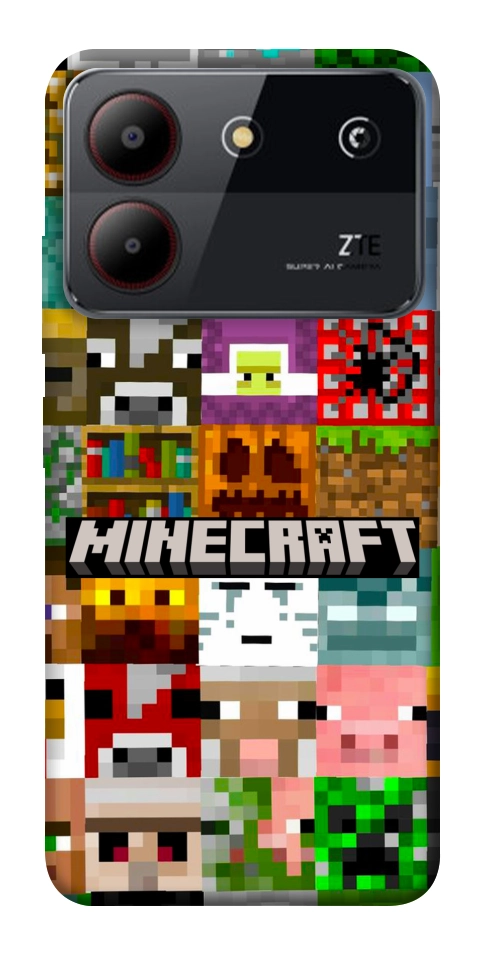 Чехол Minecraft collage для ZTE Blade A54 4G