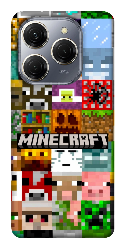 Чехол Minecraft collage для TECNO Spark 20 Pro