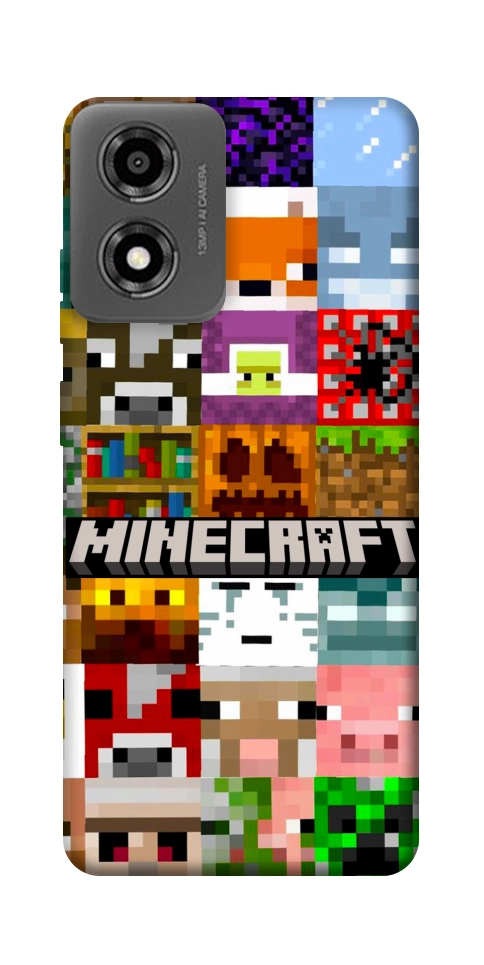 Чехол Minecraft collage для Motorola Moto E14