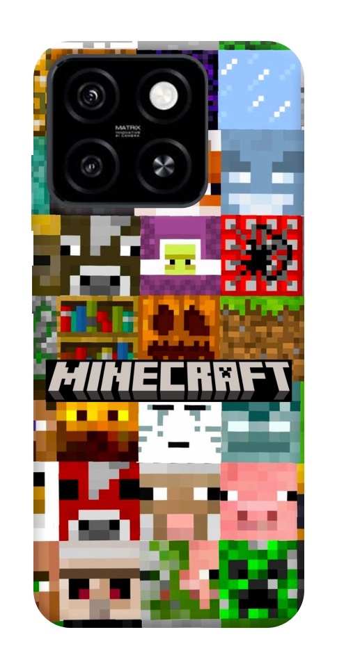 Чехол Minecraft collage для ZTE Blade A55 4G