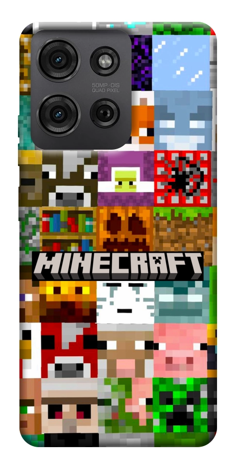 Чехол Minecraft collage для Motorola Moto G75 5G