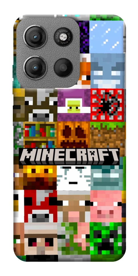Чехол Minecraft collage для Motorola Moto G15 4G