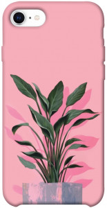 Чехол Pink plant для iPhone SE (2020)