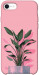 Чехол Pink plant для iPhone SE (2020)