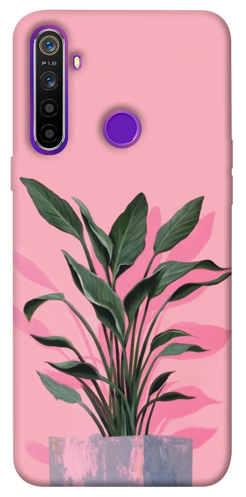 Чехол Pink plant для Realme 5