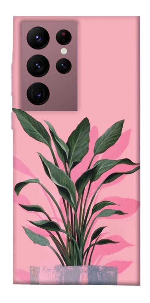Чехол Pink plant для Galaxy S22 Ultra