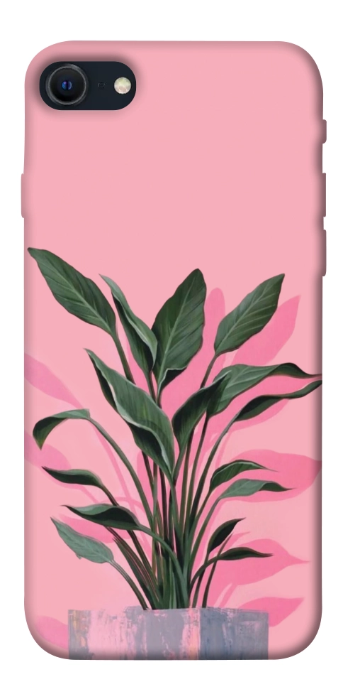 Чехол Pink plant для iPhone SE (2022)