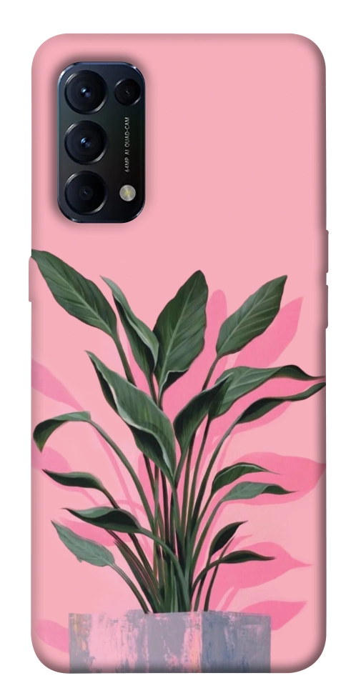 Чехол Pink plant для Oppo Reno 5 4G