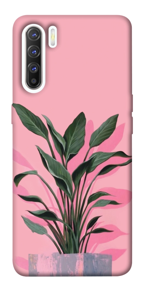 Чехол Pink plant для Oppo Reno 3