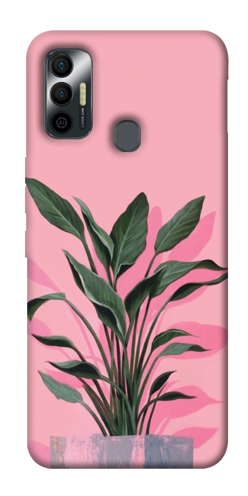 Чехол Pink plant для TECNO Spark 7