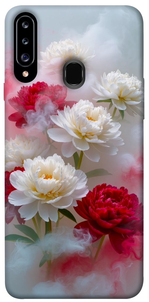 Чехол Red and white smoke для Galaxy A20s (2019)