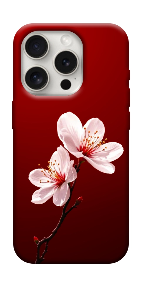 Чехол Sakura red для iPhone 16 Pro