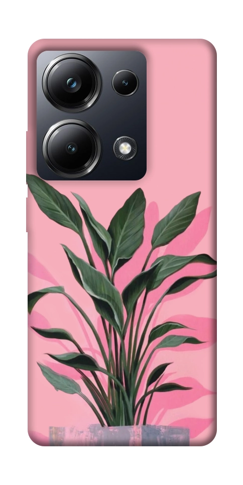 Чехол Pink plant для Xiaomi Poco M6 Pro 4G