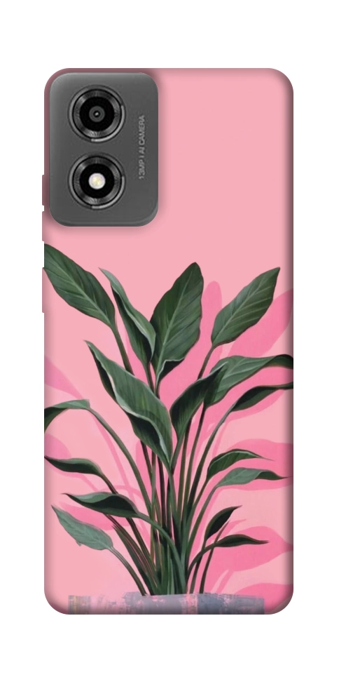 Чехол Pink plant для Motorola Moto E14