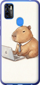 Чехол для ZTE Blade A7S 2020 Funny Capybara CEO Working (Разноцветный)