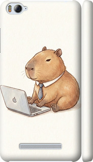 Чехол для Xiaomi Mi4i Funny Capybara CEO Working (Разноцветный)