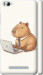 Чехол для Xiaomi Mi4i Funny Capybara CEO Working (Разноцветный)