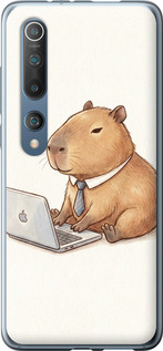 Чехол для Xiaomi Mi 10 Pro Funny Capybara CEO Working (Разноцветный)