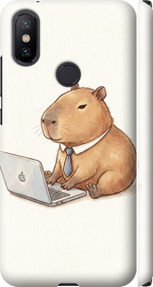 Чехол для Xiaomi Mi A2 Funny Capybara CEO Working (Разноцветный)
