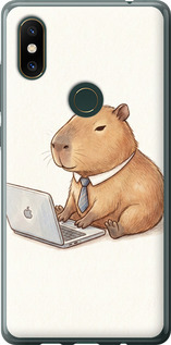 Чехол для Xiaomi Mi Mix 2s Funny Capybara CEO Working (Разноцветный)