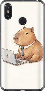 Чехол для Xiaomi Mi Max 3 Funny Capybara CEO Working (Разноцветный)