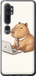 Чехол для Xiaomi Mi Note 10 Funny Capybara CEO Working (Разноцветный)