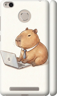 Чехол для Xiaomi Redmi 3 Pro Funny Capybara CEO Working (Разноцветный)
