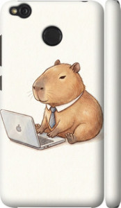 Чехол для Xiaomi Redmi 4X Funny Capybara CEO Working (Разноцветный)