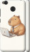 Чехол для Xiaomi Redmi 4X Funny Capybara CEO Working (Разноцветный)