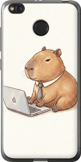 Чехол для Xiaomi Redmi 4X Funny Capybara CEO Working (Разноцветный)