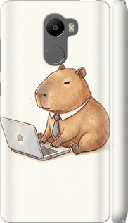 Чехол для Xiaomi Redmi 4 Funny Capybara CEO Working (Разноцветный)