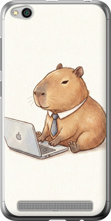 Чехол для Xiaomi Redmi 5A Funny Capybara CEO Working (Разноцветный)