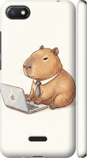 Чехол для Xiaomi Redmi 6A Funny Capybara CEO Working (Разноцветный)