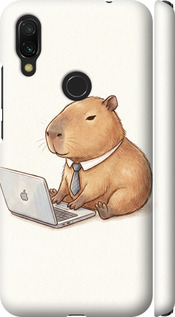 Чехол для Xiaomi Redmi 7 Funny Capybara CEO Working (Разноцветный)