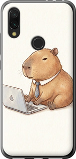 Чехол для Xiaomi Redmi 7 Funny Capybara CEO Working (Разноцветный)