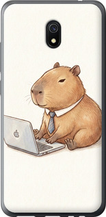 Чехол для Xiaomi Redmi 8A Funny Capybara CEO Working (Разноцветный)