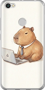 Чехол для Xiaomi Redmi Note 5A Prime Funny Capybara CEO Working (Разноцветный)