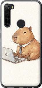 Чехол для Xiaomi Redmi Note 8 Funny Capybara CEO Working (Разноцветный)