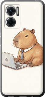 Чехол для Xiaomi Redmi Note 11E Funny Capybara CEO Working (Разноцветный)